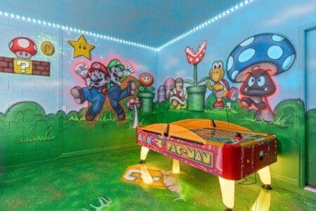 Pac Man air hockey table at Chillax Inn Kaipo