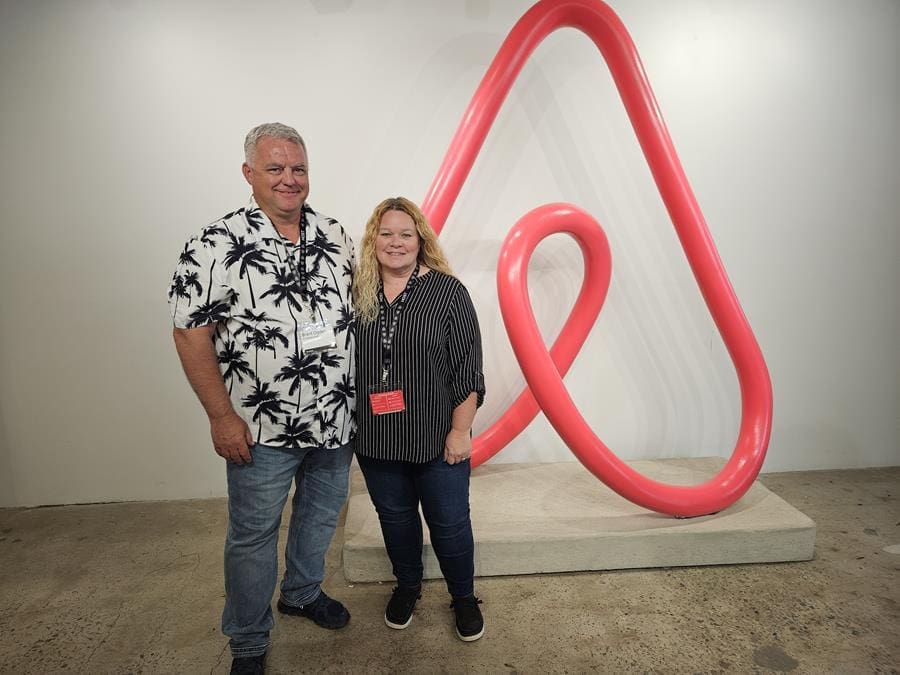 Brent and Michelle attend a professional hosting summit in San Francisco, celebrating excellence in hospitality.
